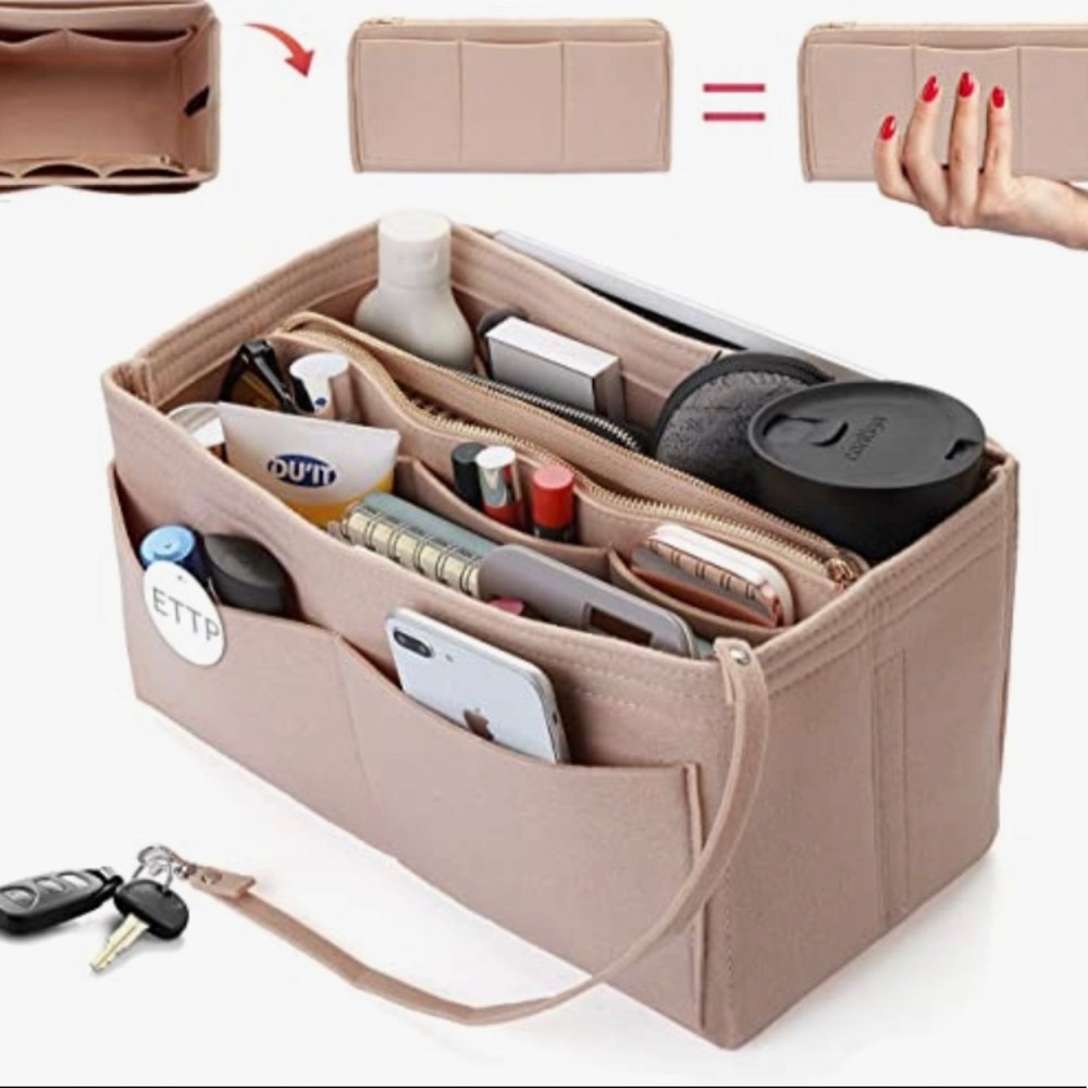 Extra Large Nude Purse Organizer Insert Louis Vuitton Speedy 35 LV Neverful GM